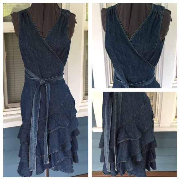 blue jean wrap dress