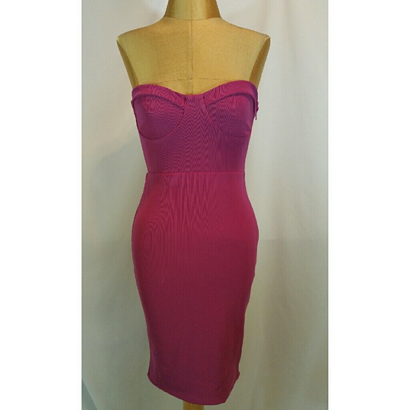ASOS magenta strapless bandeau dress sz 6