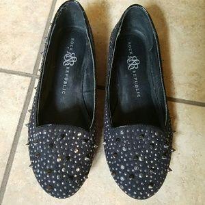 Black studded flats