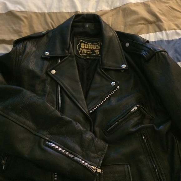 Leather motorcycle jacket