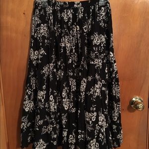 Black floral skirt