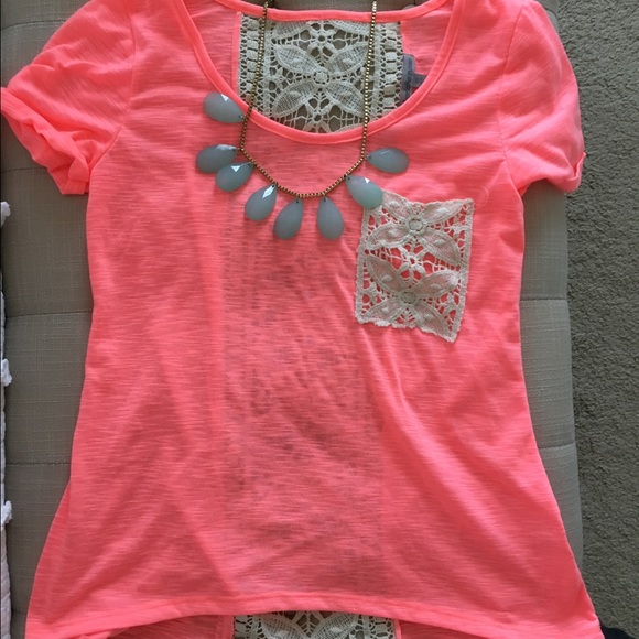 Neon & Lace Blouse