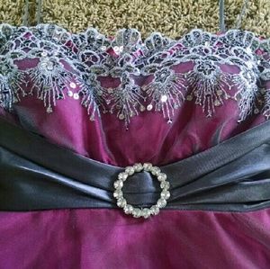 Hot Pink silk with gray tool over lay