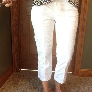 White cargo style capri's