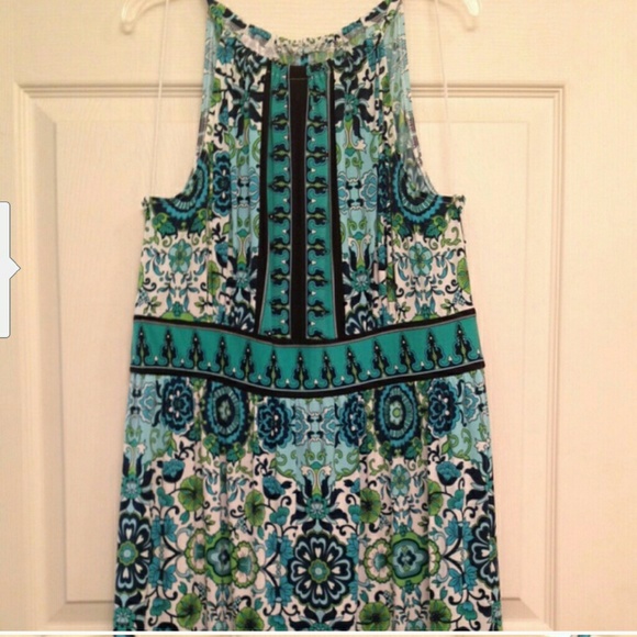 Gorgeous blue and green London times sun dress