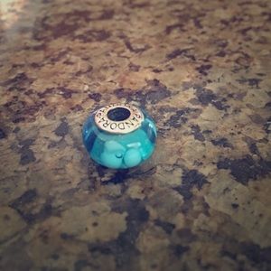 Light blue on blue bead