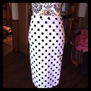 Polka dot pencil skirt
