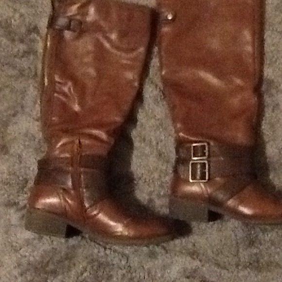 Brown knee boots