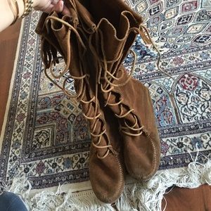 Minnetonka tall moccasin boots
