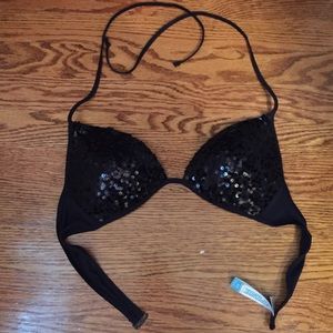 Victoria's Secret PINK black sequin bikini top