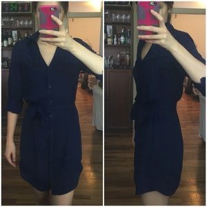 Express Blue Portofino Shirt Dress