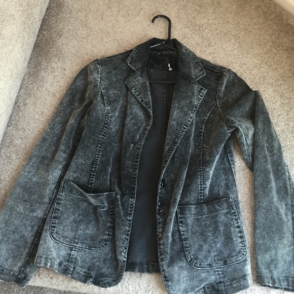 Vintage light grey/black acid wash corduroy jacket