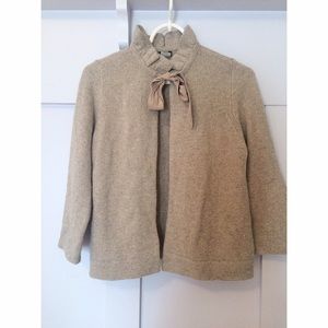 High-neck tie cardigan