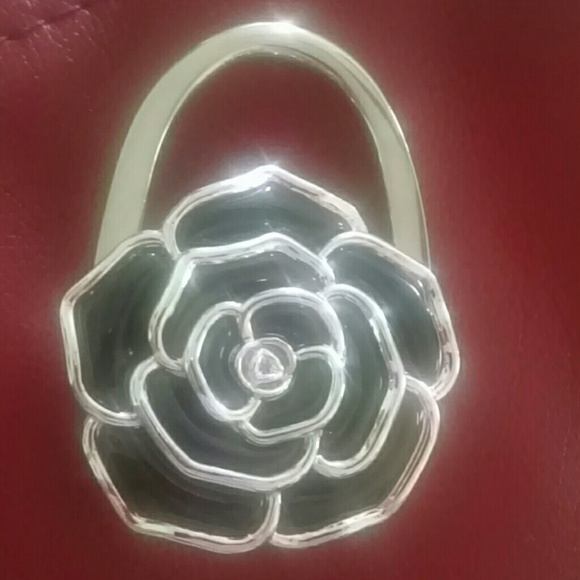SILVER/BLACK CAMELLIA BAG CHARM - Picture 3 of 3