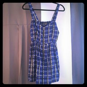 Plaid mini dress or tunic tank medium