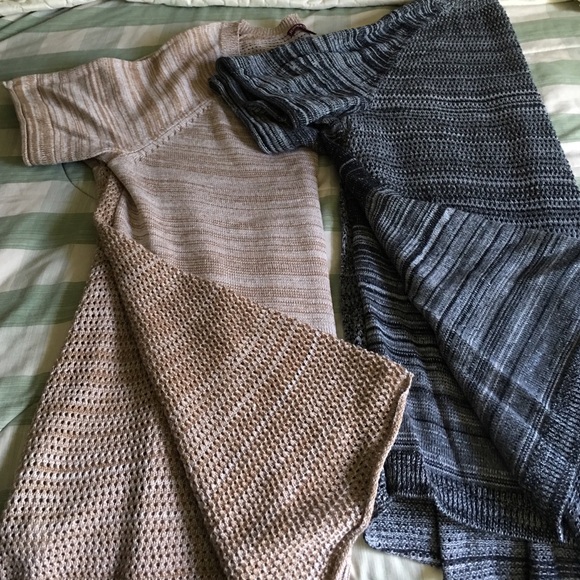 Black and beige tunic sweater