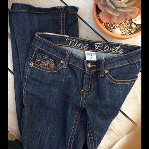Nine Rivets Jeans - Nine Rivets Country Orange Embroidered Stitch Jean Nine Rivets Jeans - Nine Rivets Country Orange Embroidered Stitch Jean