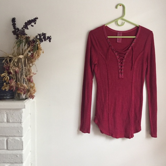 Free People Lace Up Knit