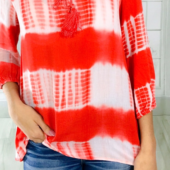 Pastel Tie Dye Salmon Blouse - Picture 6 of 6