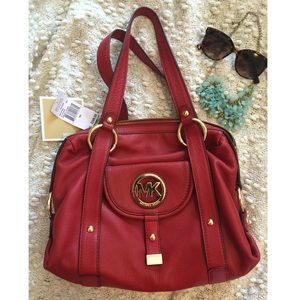 Michael Kors Red Fulton Satchel