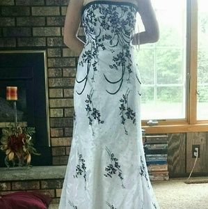 White long silk dress