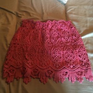 Pink crochet skirt