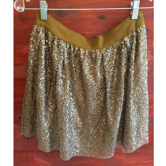 J. Crew J.Crew Gold Sequin Mini Skirt from Allyson's closet on Poshmark