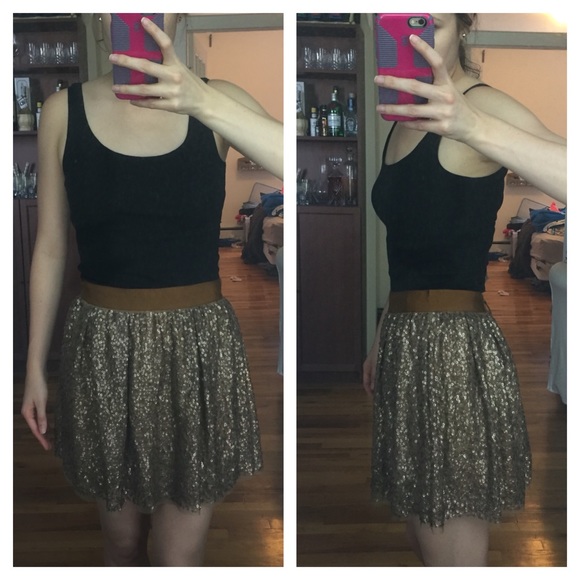 J.Crew Gold Sequin Mini Skirt - Picture 2 of 3