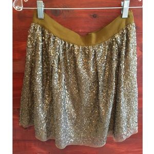 J.Crew Gold Sequin Mini Skirt