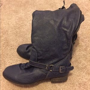 Navy Blue Tall Boots