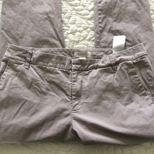 Fossil Khaki Skinny Trouser Pants Cropped