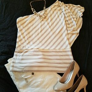 WHBM one shoulder blouse