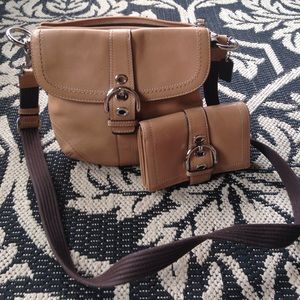 Authentic Coach cross body bag & matching wallet.