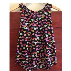 Multicolored Heart Print Swing Tank Top