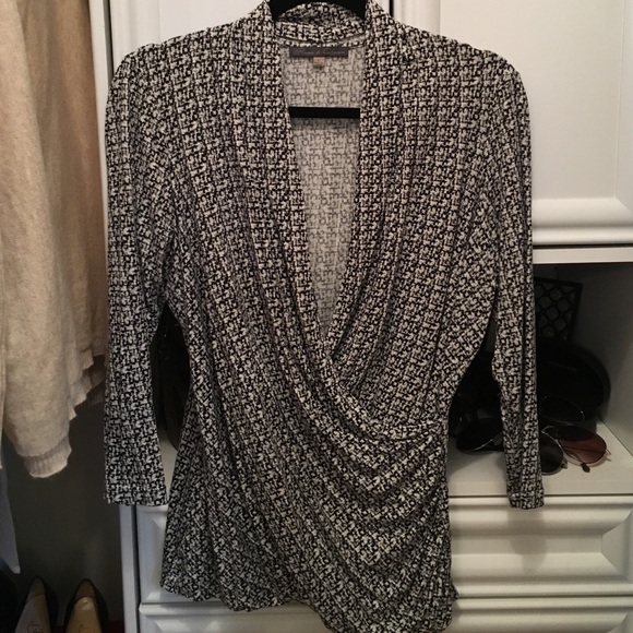 Black & White Blouse 3/4 Length Sleeves
