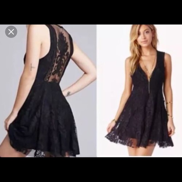Free people black lace dress