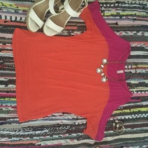 Cold Shoulder Colorblock Too