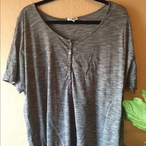 Half button Loose Striped Tee Old Navy