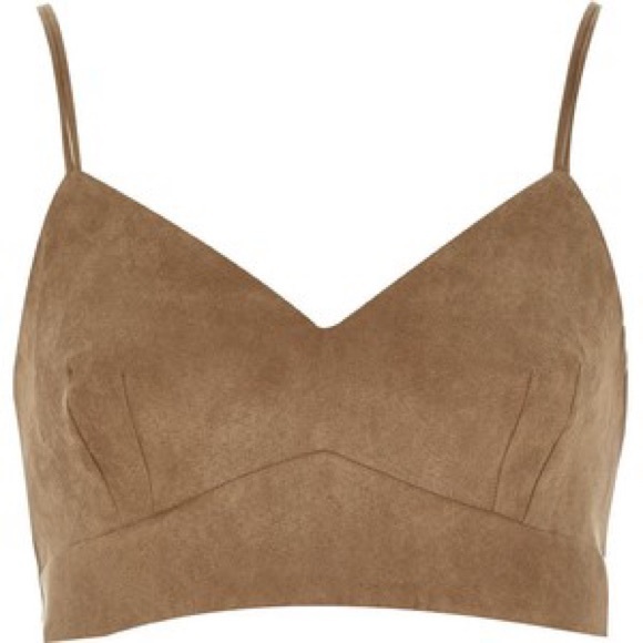 Tops - Beautiful Brown Suede Crop Top