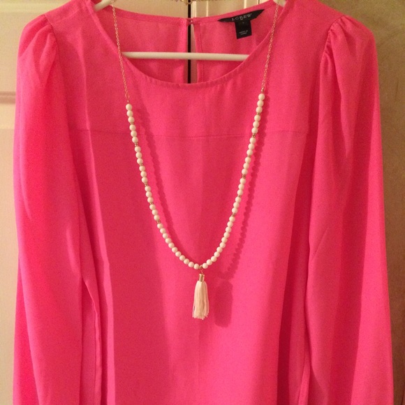 Jcrew hot pink blouse