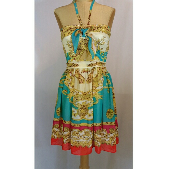 New Lipsy scarf dress with cutout sz 2