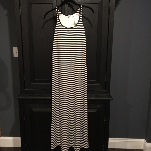Striped Maxi Dress with Bra Top