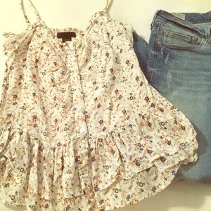 Mandees Boho Flower Print Button up Tank 💙