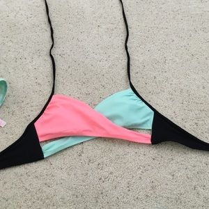 Pink bathing suit halter