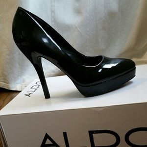 ALDO Black Patent Platform Heels