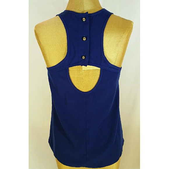 ASOS cobalt blue tank with cut out back sz 2