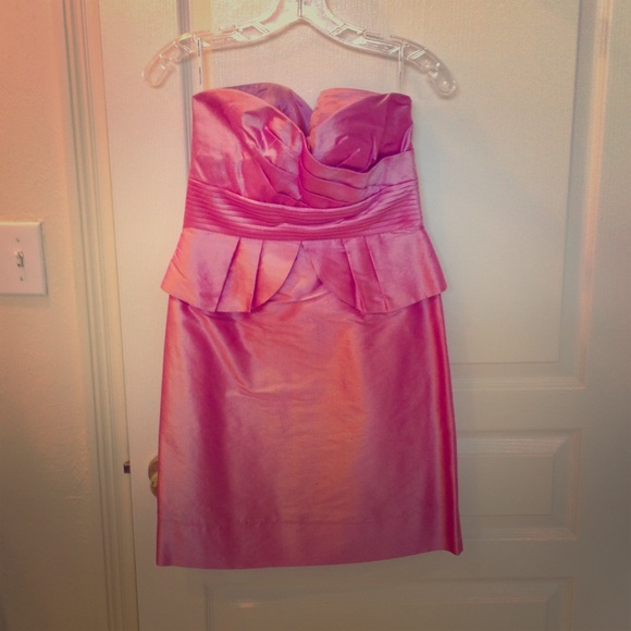 Phoebe Couture silk strapless dress