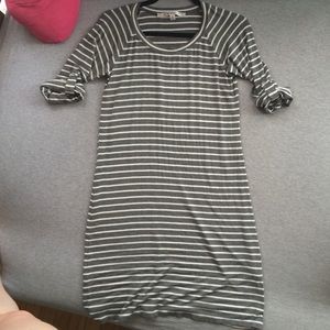 Grey & White Striped Dress