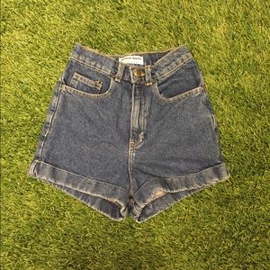 American Apparel Denim High Waist Shorts