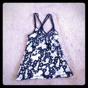 Floral pattern baby doll tank top